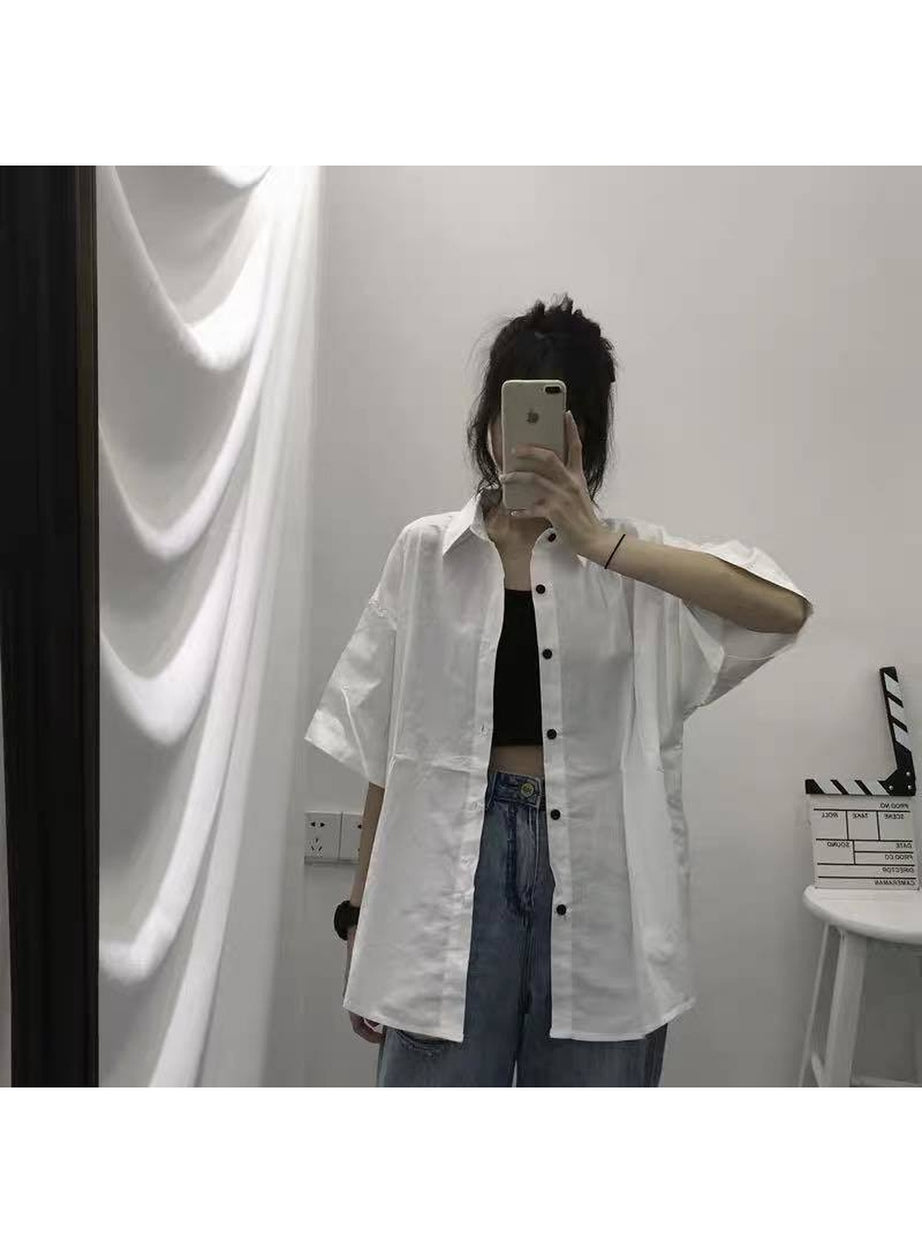 Y2k Simple Plain Aesthetic Shirt