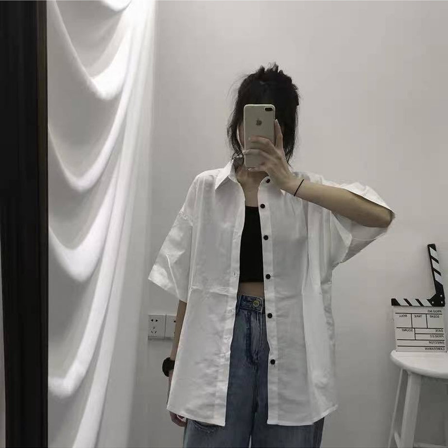 Y2k Simple Plain Aesthetic Shirt