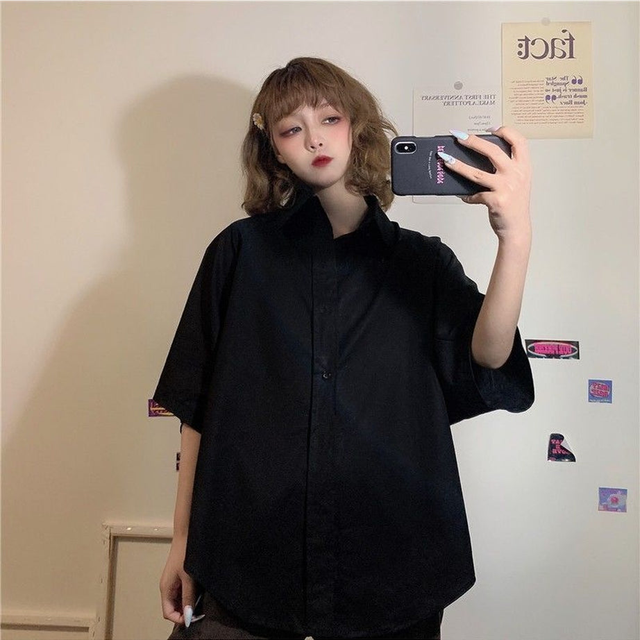 Y2k Simple Plain Aesthetic Shirt