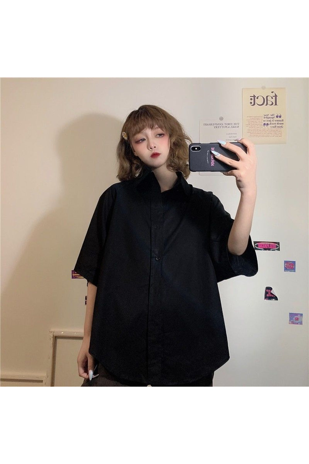 Y2k Simple Plain Aesthetic Shirt