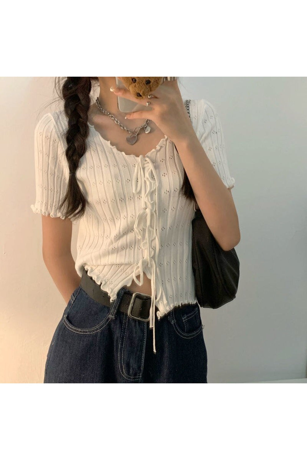 Y2k Simple Versatile Knitted Crop Top