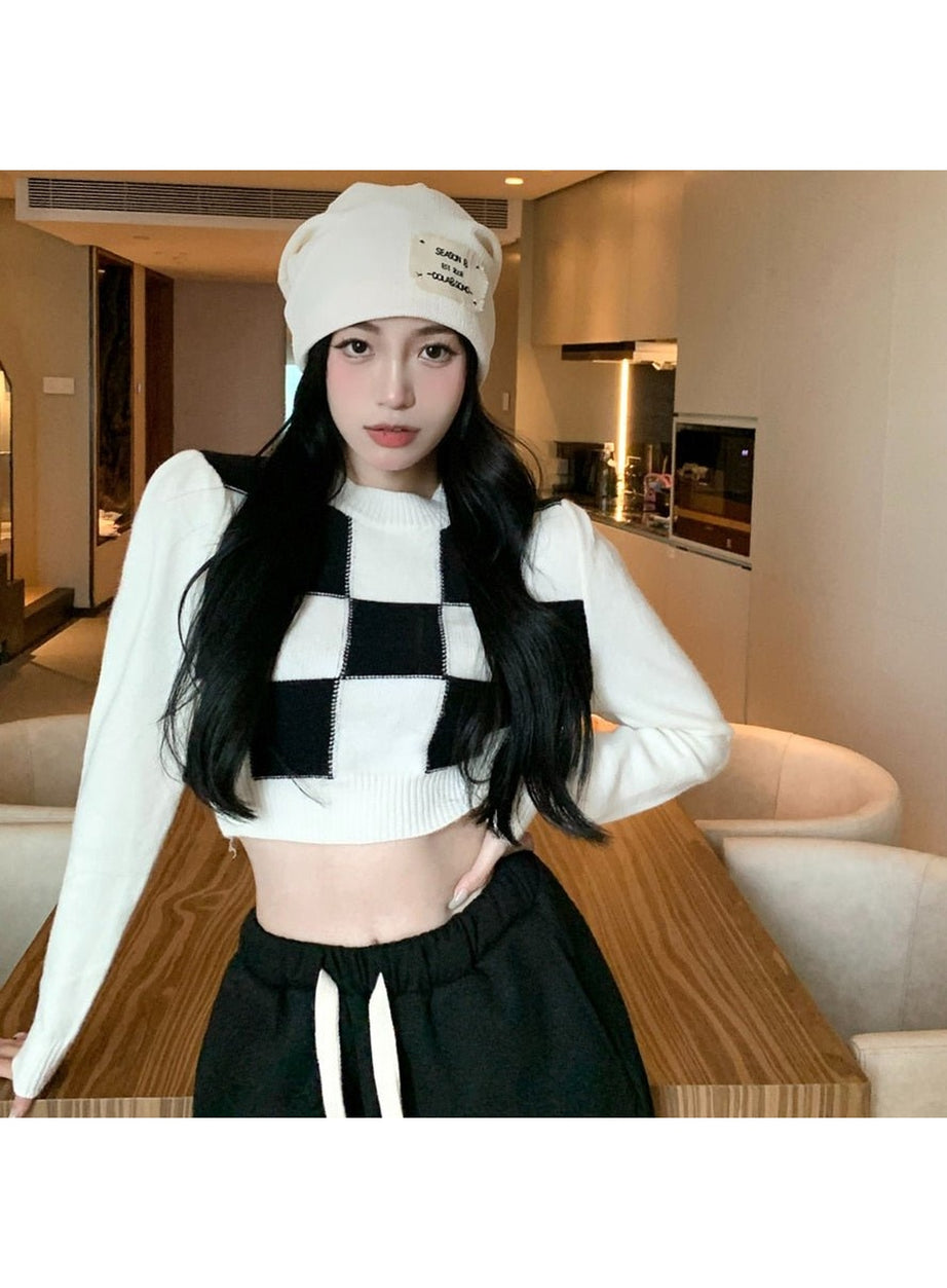 Y2k Skate Girl Checkerboard Sweater
