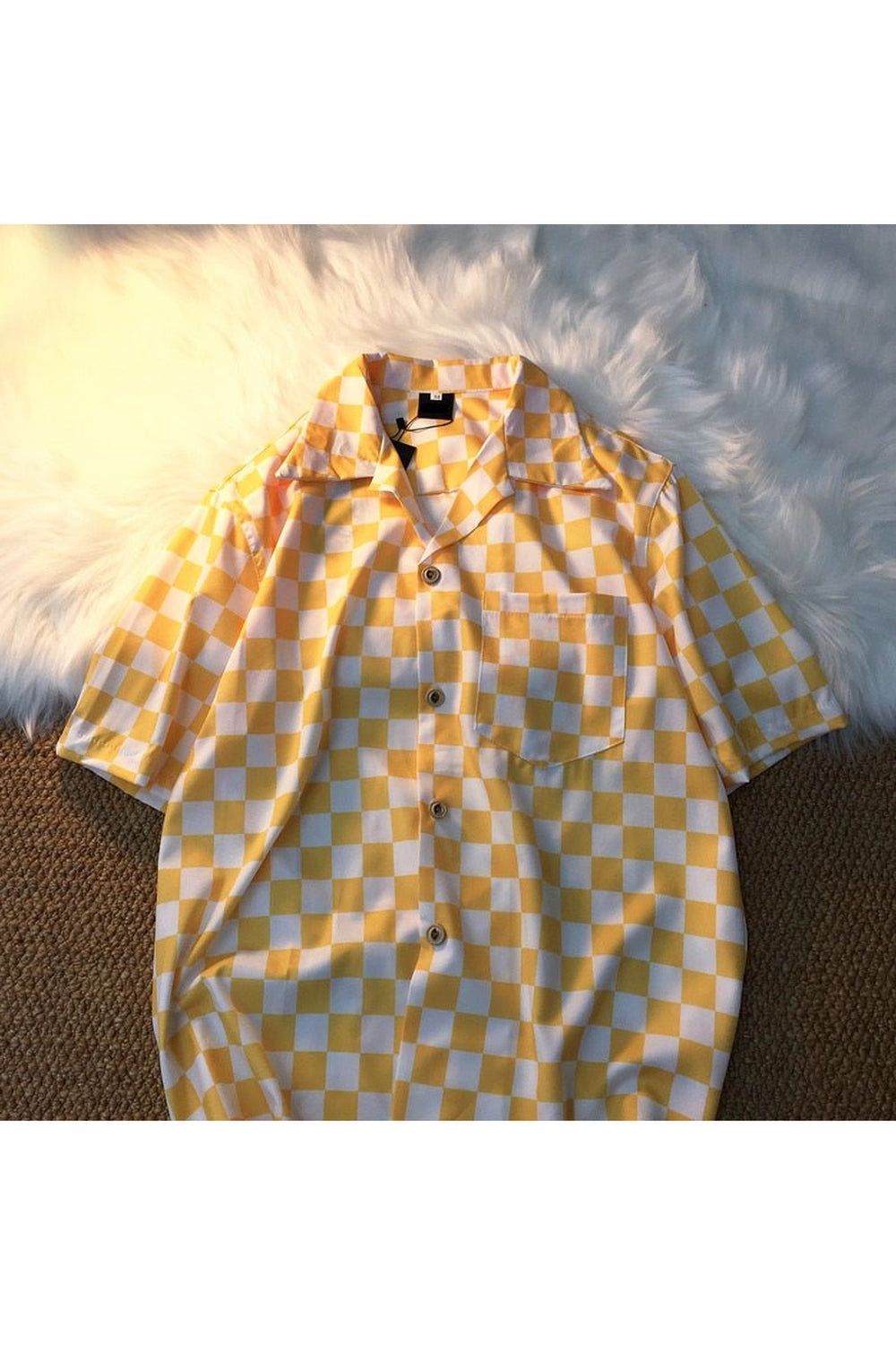 Y2k Skater Girl Chekered Shirt