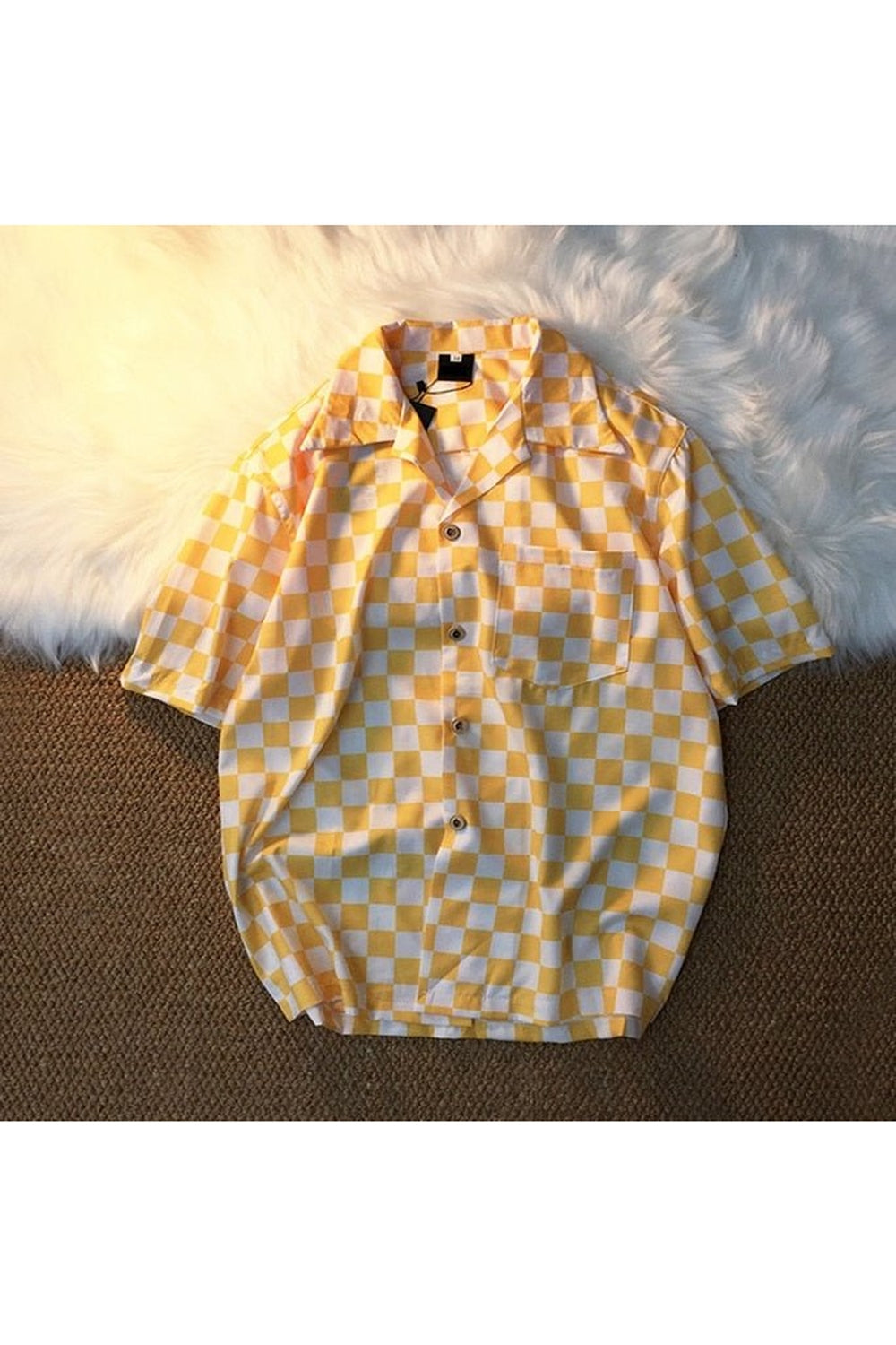 Y2k Skater Girl Chekered Shirt