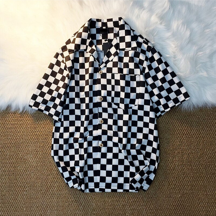 Y2k Skater Girl Chekered Shirt