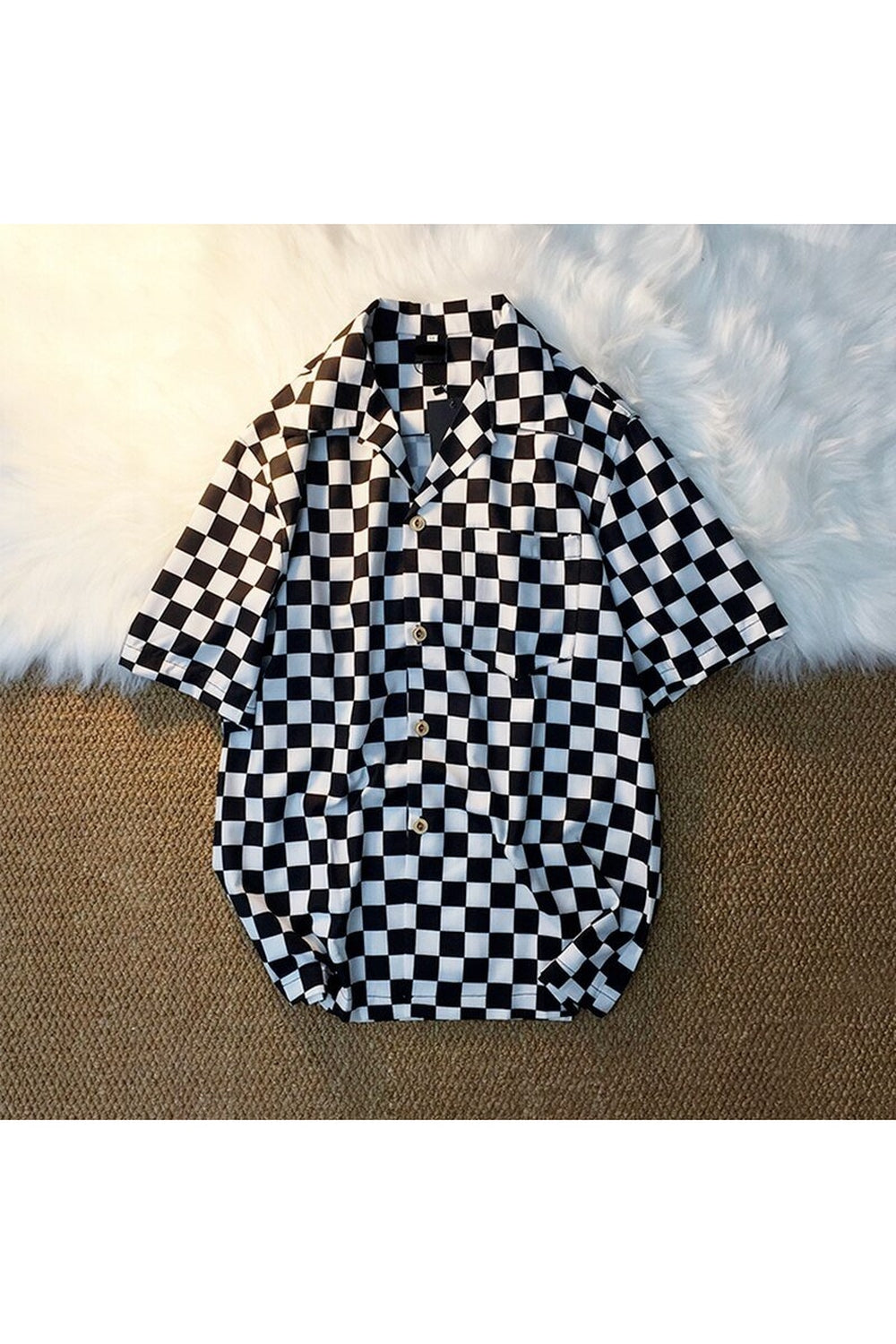 Y2k Skater Girl Chekered Shirt