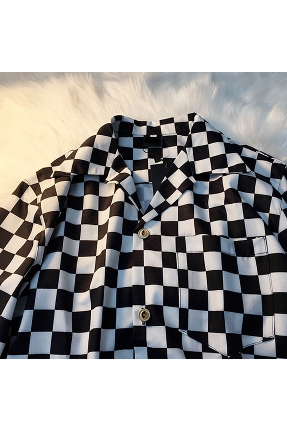 Y2k Skater Girl Chekered Shirt