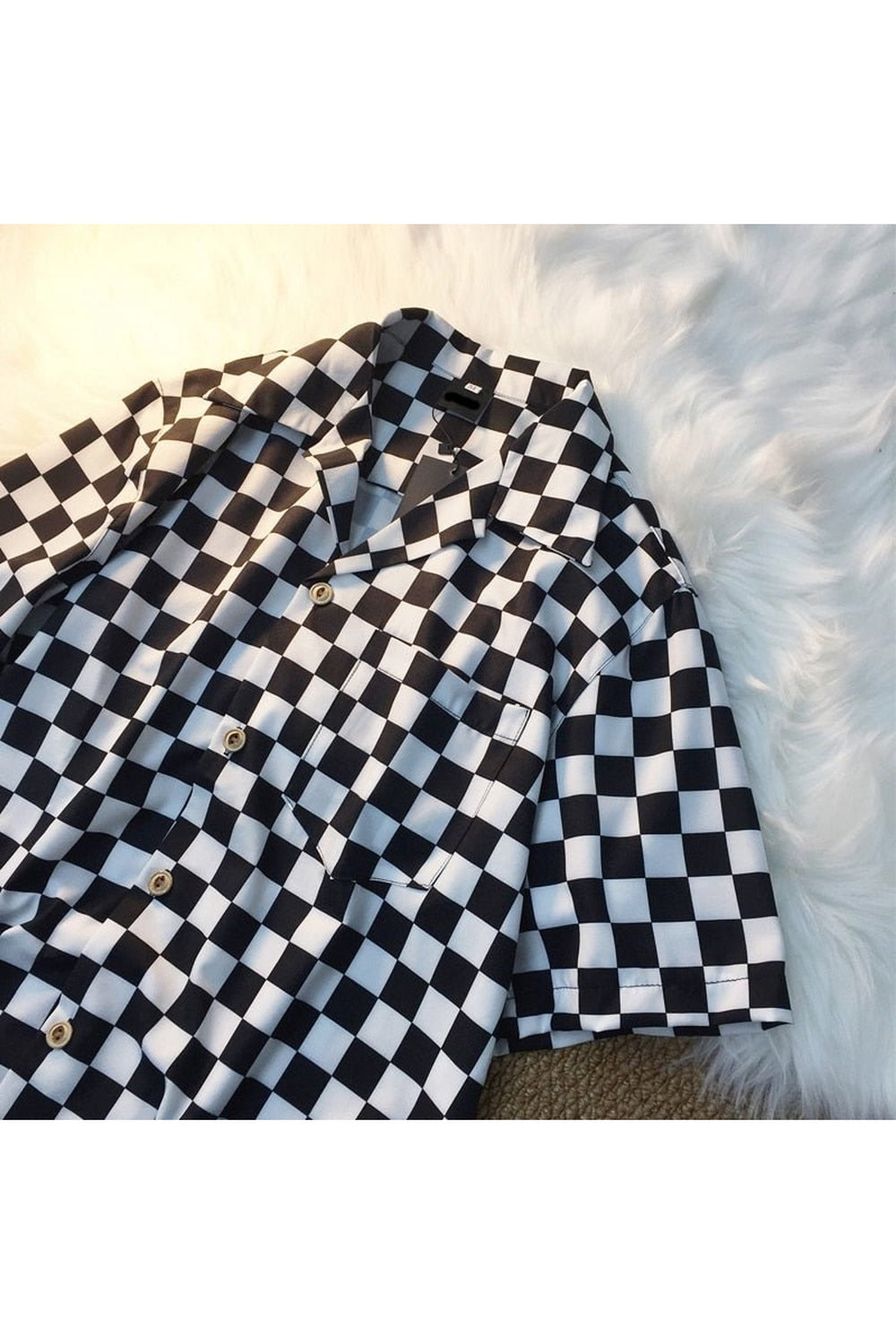 Y2k Skater Girl Chekered Shirt