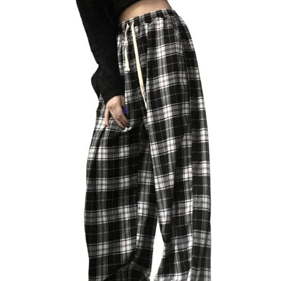 Y2k Skater Girl Oversize Plaid Pants