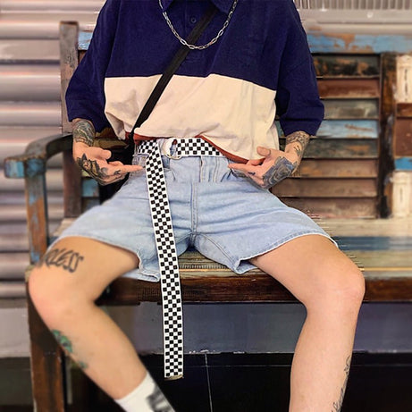 Skater Girl Plaid Canvas Belt - Belts