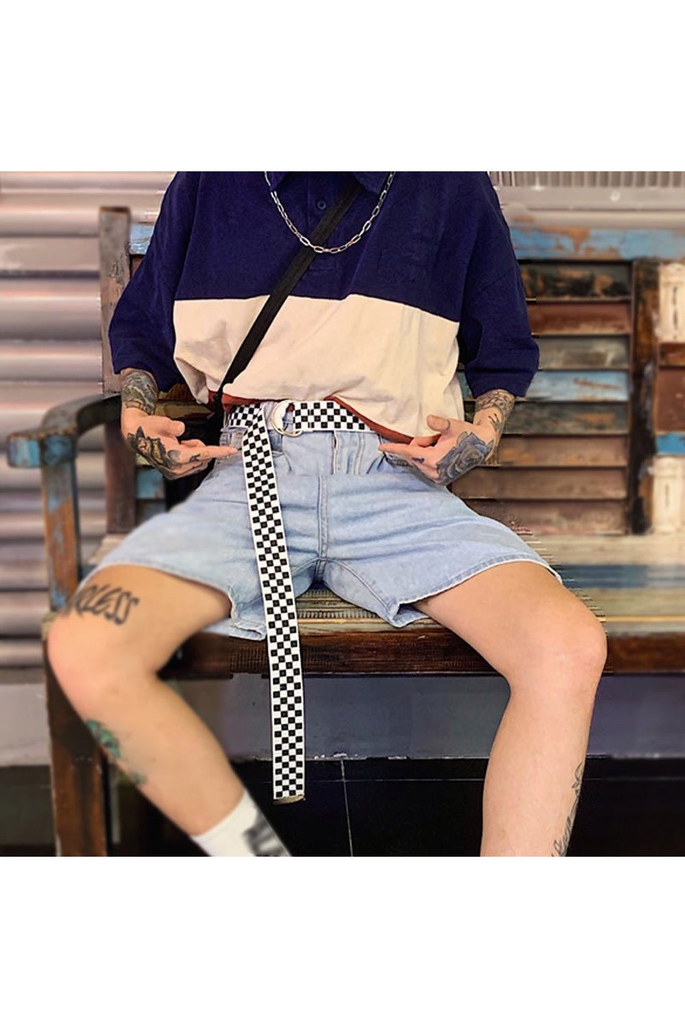 Y2k Skater Girl Plaid Canvas Belt