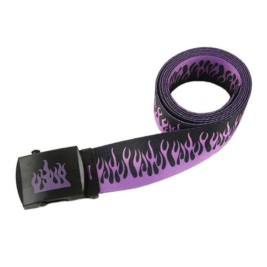 Y2k Skater Girl Punk Flame Print Belt