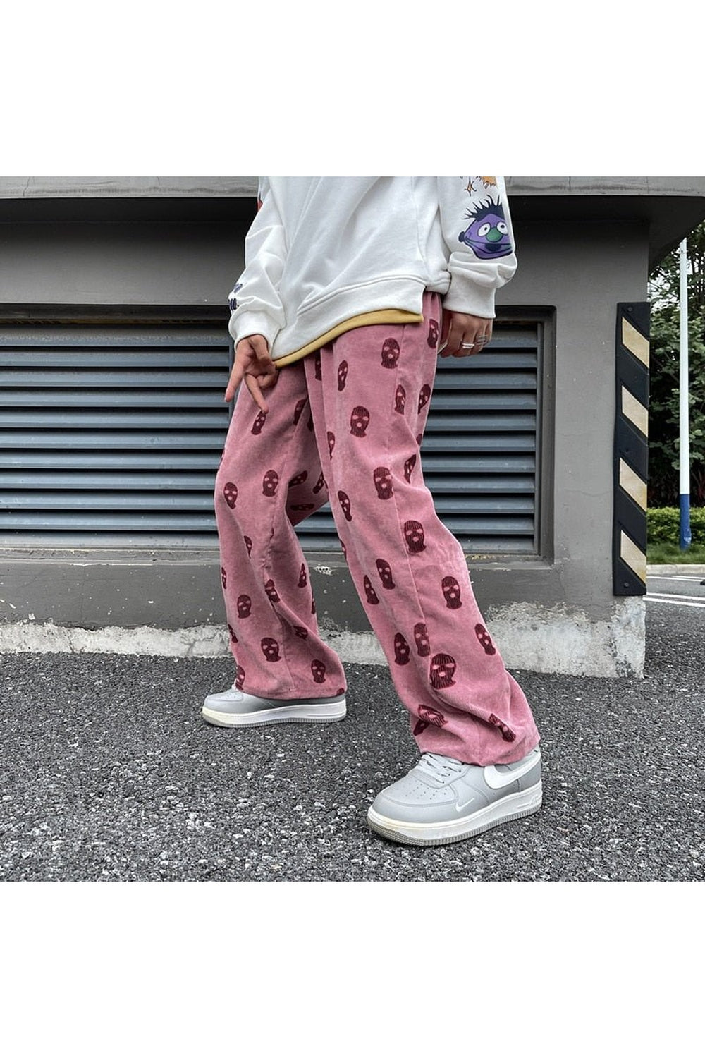 Y2k Skater Girl Skull Full Print Corduroy Pants