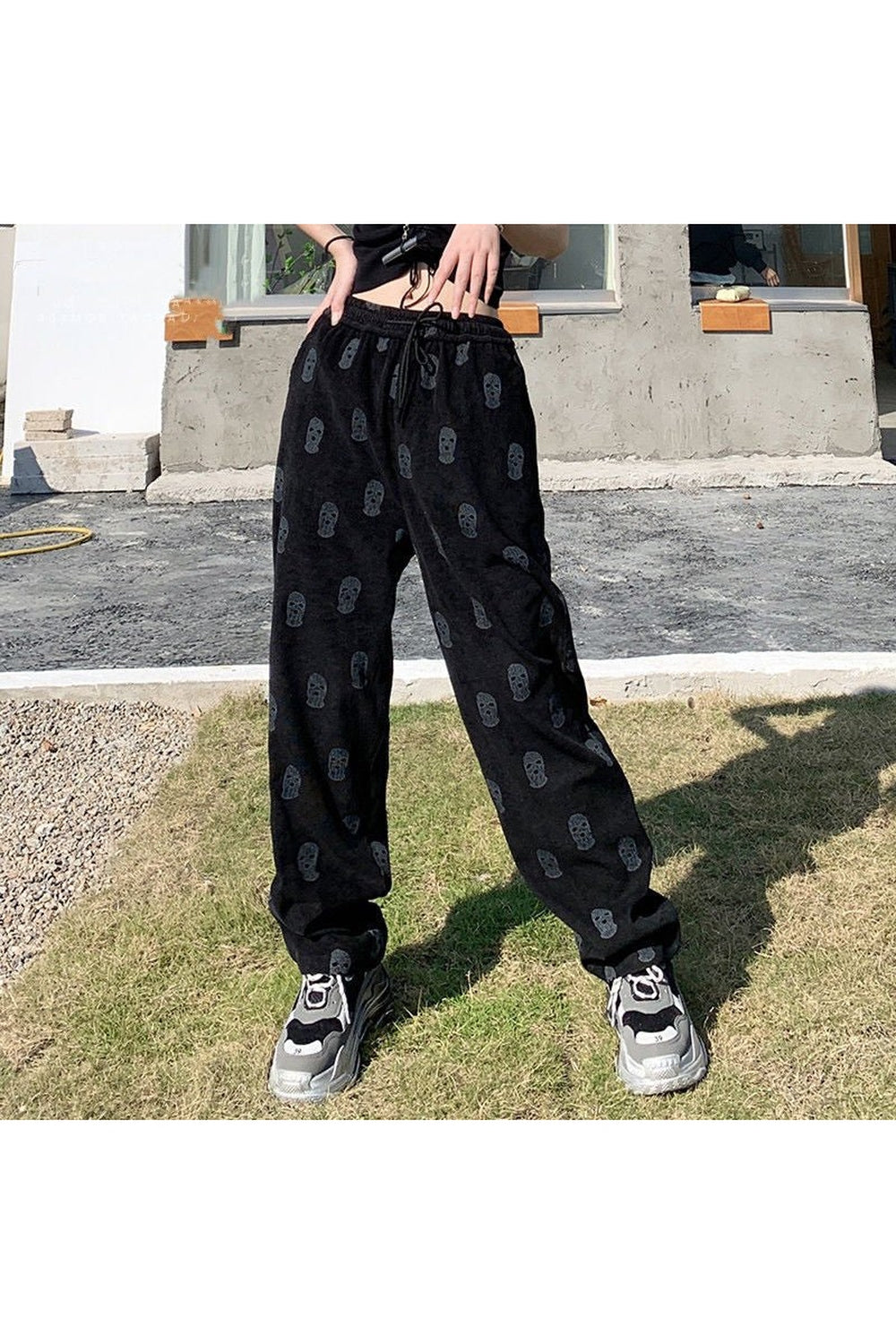 Y2k Skater Girl Skull Pants