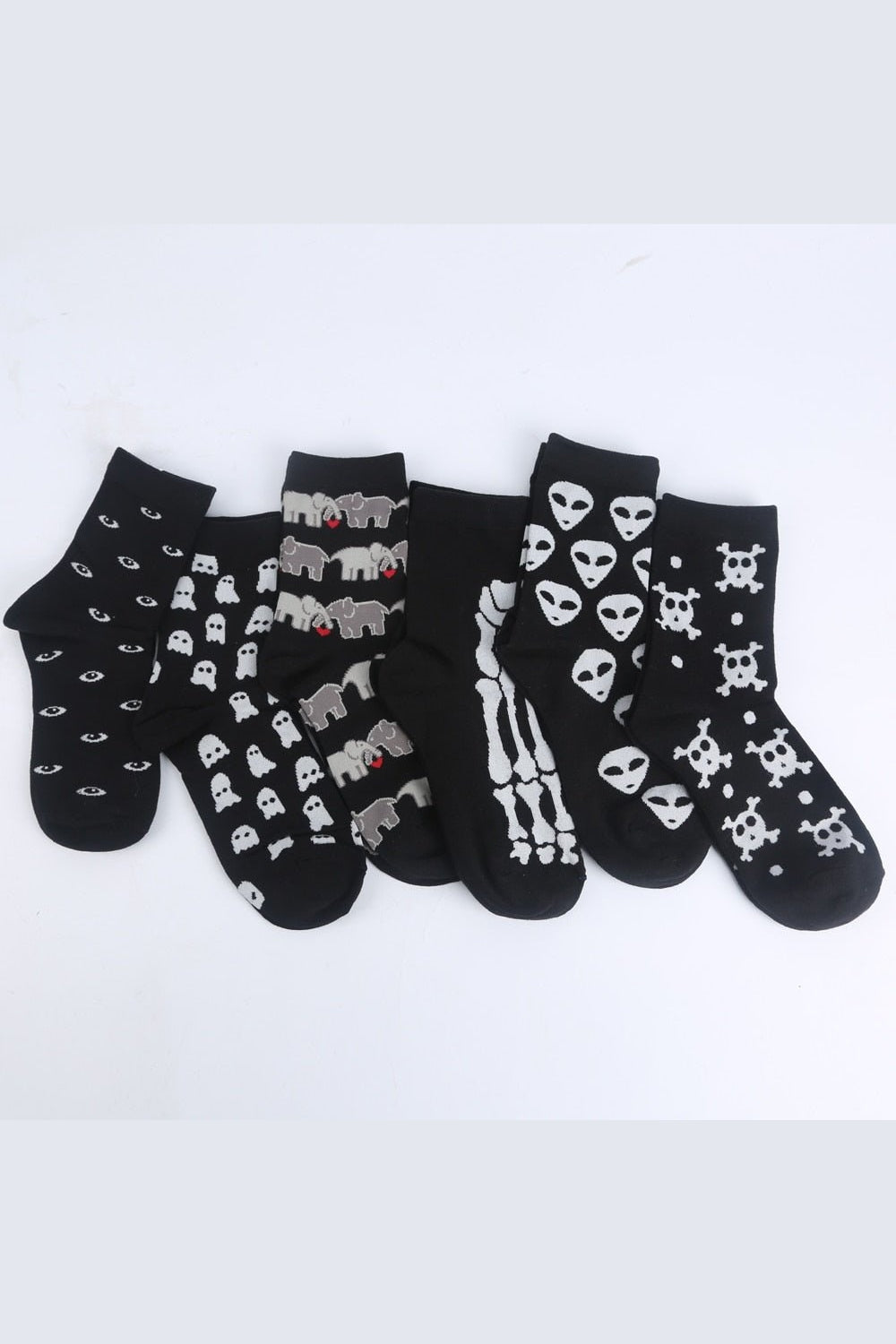 Y2k Skeleton Alien Socks