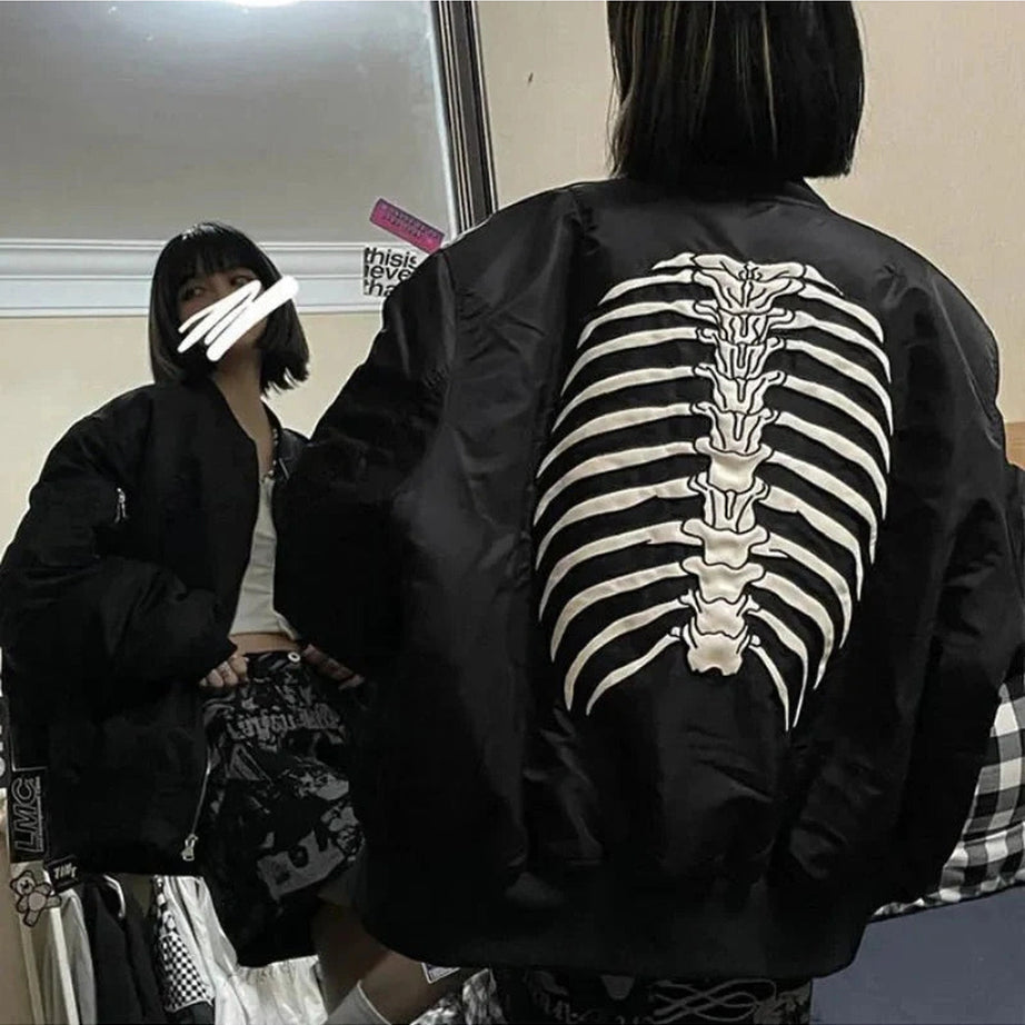 Y2k Skeleton Key Bomber Jacket