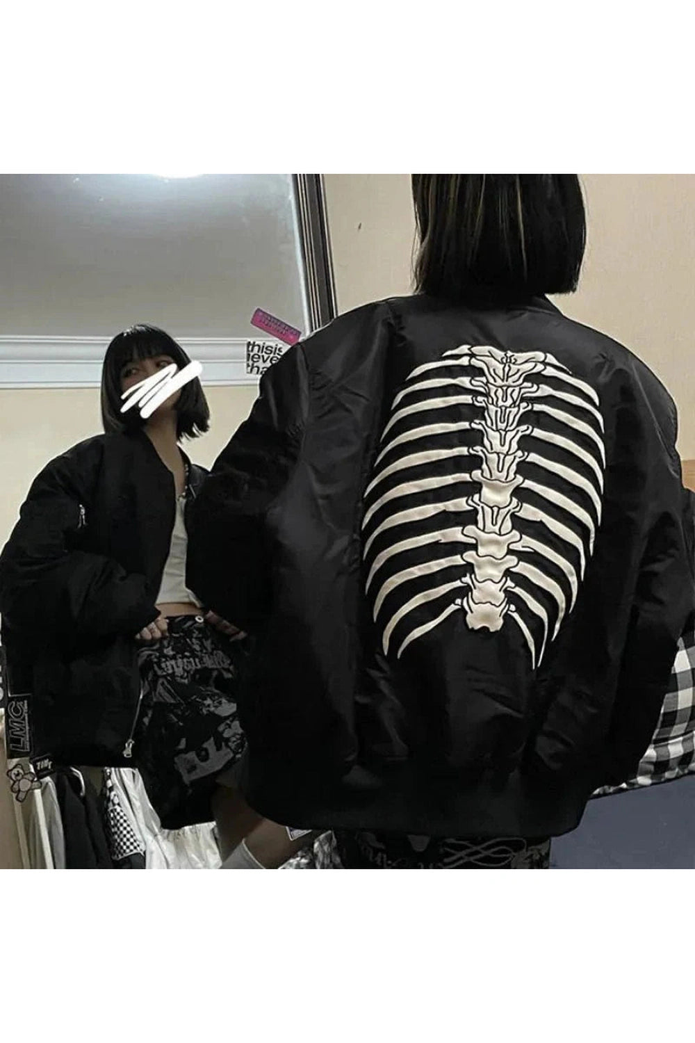 Y2k Skeleton Key Bomber Jacket