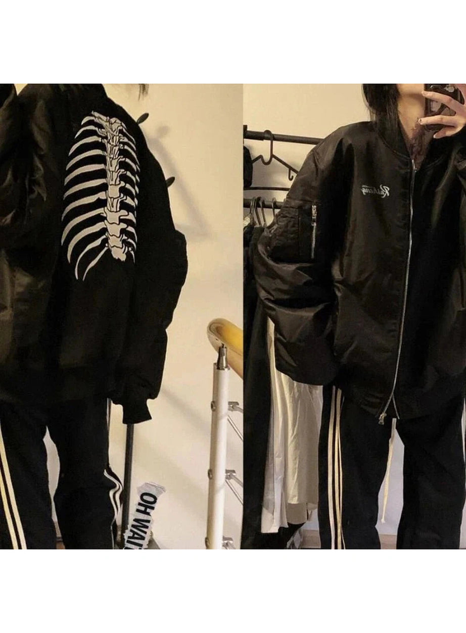 Y2k Skeleton Key Bomber Jacket