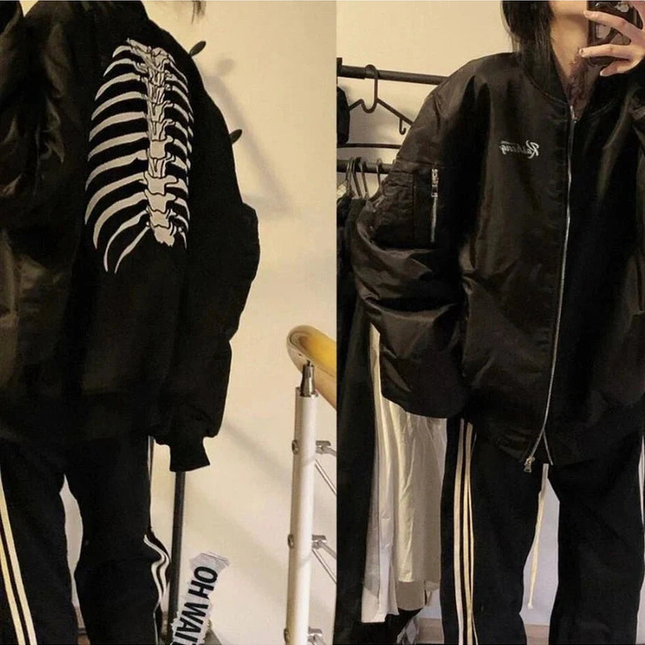 Y2k Skeleton Key Bomber Jacket