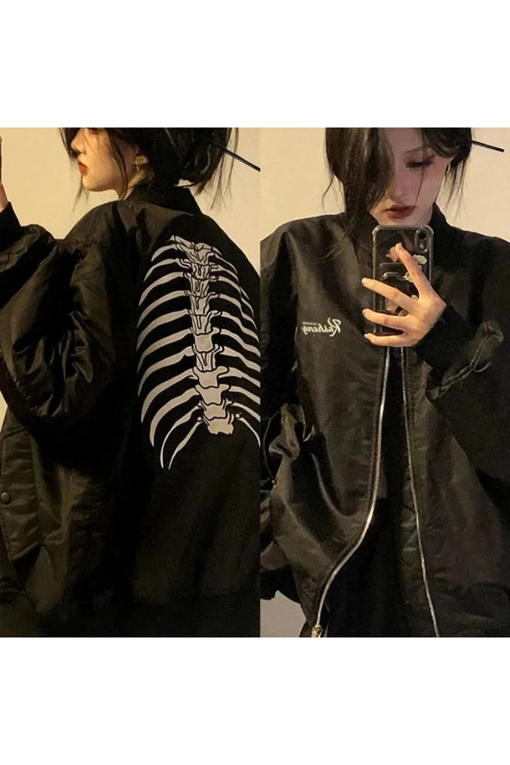 Y2k Skeleton Key Bomber Jacket