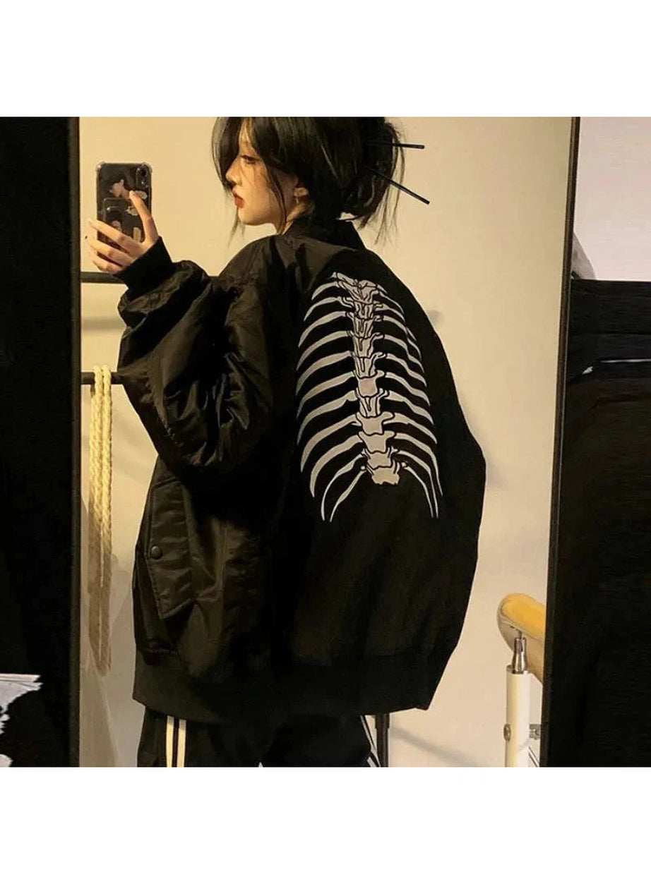 Y2k Skeleton Key Bomber Jacket