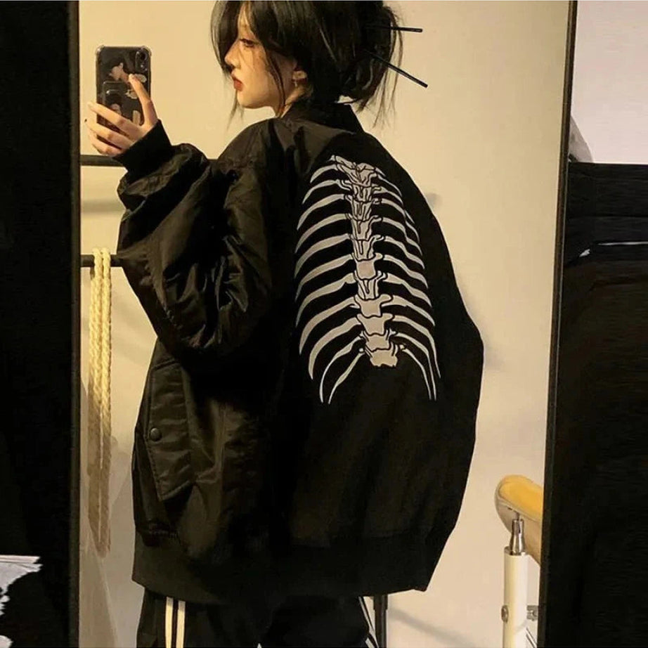 Y2k Skeleton Key Bomber Jacket