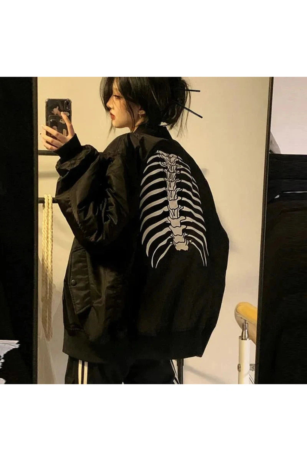 Y2k Skeleton Key Bomber Jacket