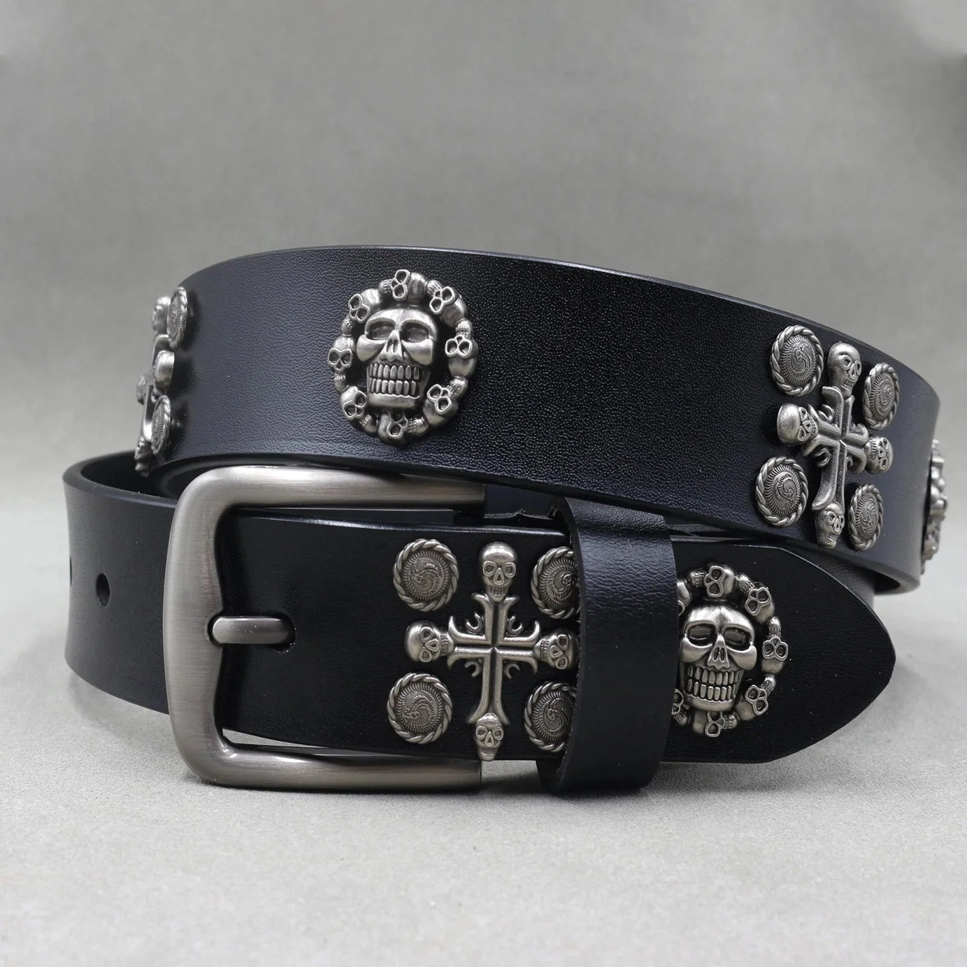 Skull Emblem Gothic Belt - Belts