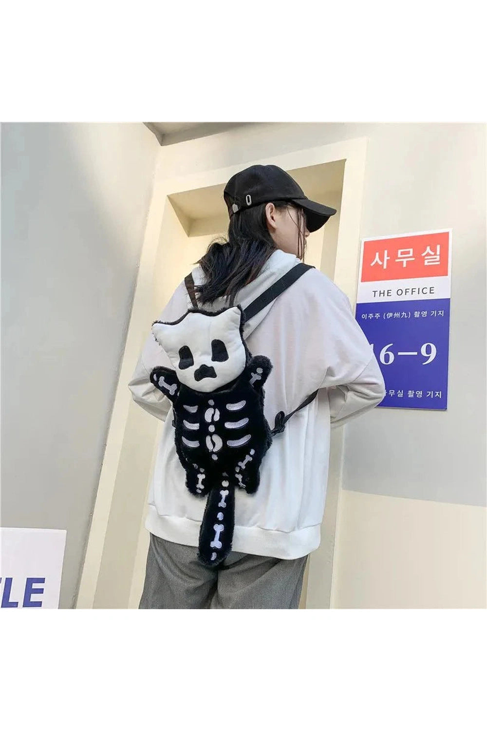 Y2k Skull Plush Water Bottle Bag