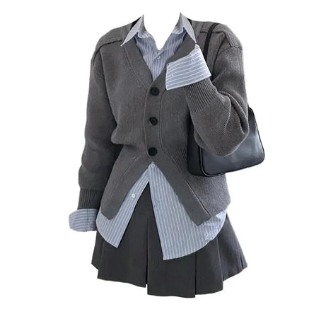 Slate Sophisticate Textured Outfit -