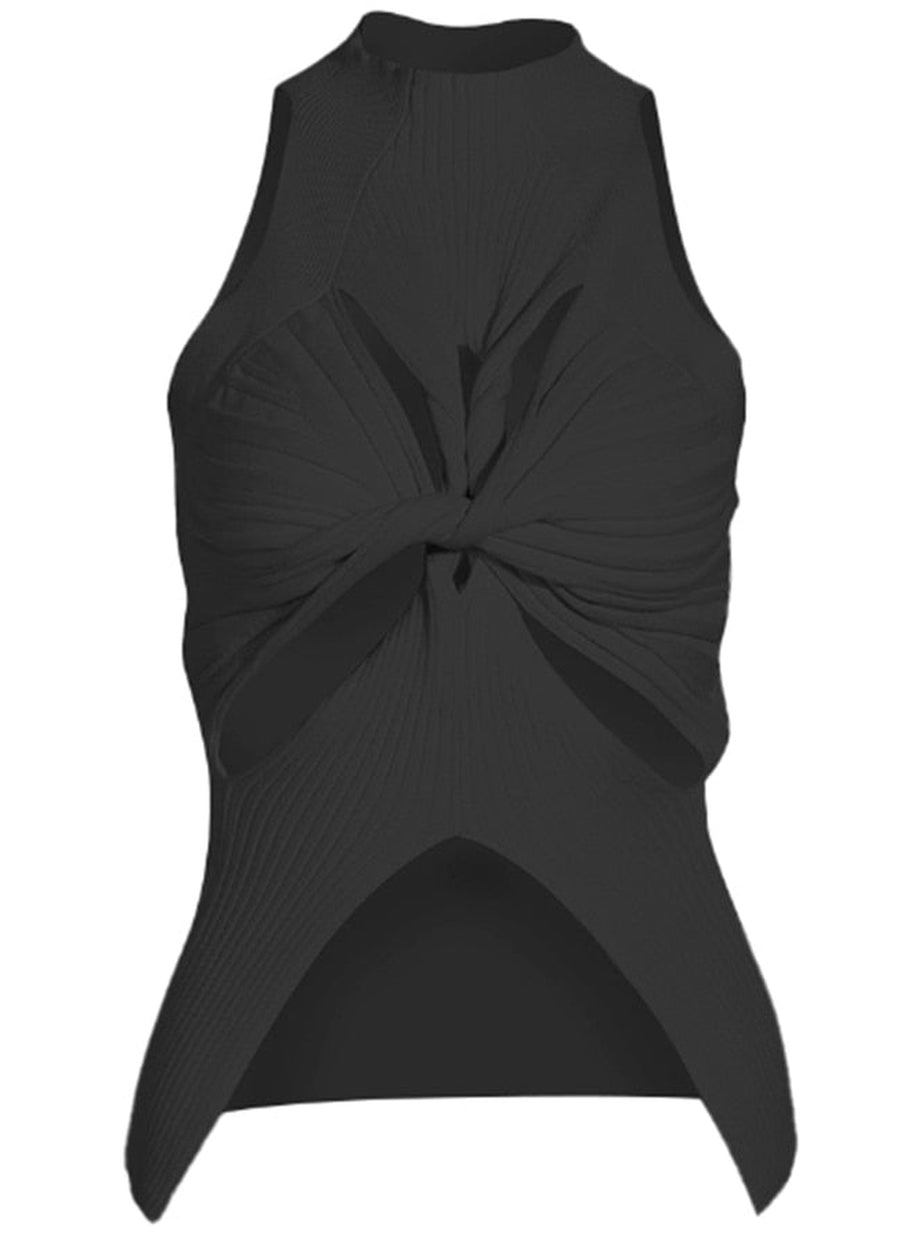 Y2k Sleeveless white t-shirt with slit