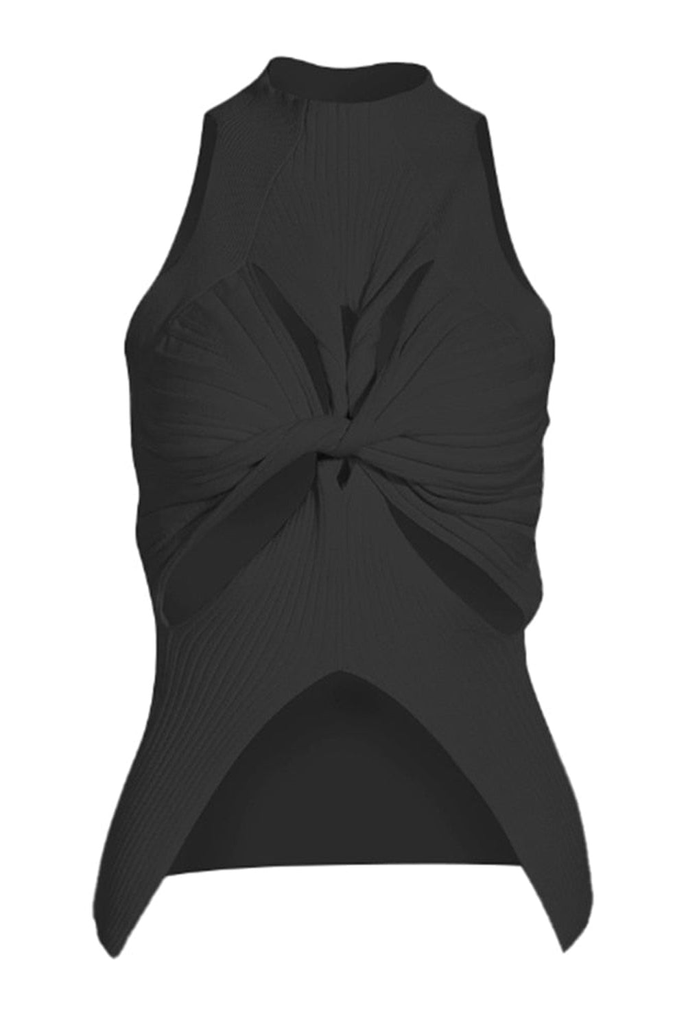 Y2k Sleeveless white t-shirt with slit