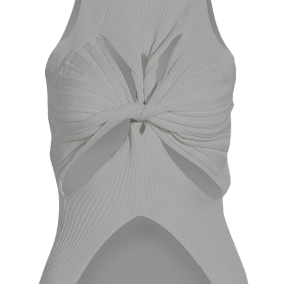 Y2k Sleeveless white t-shirt with slit