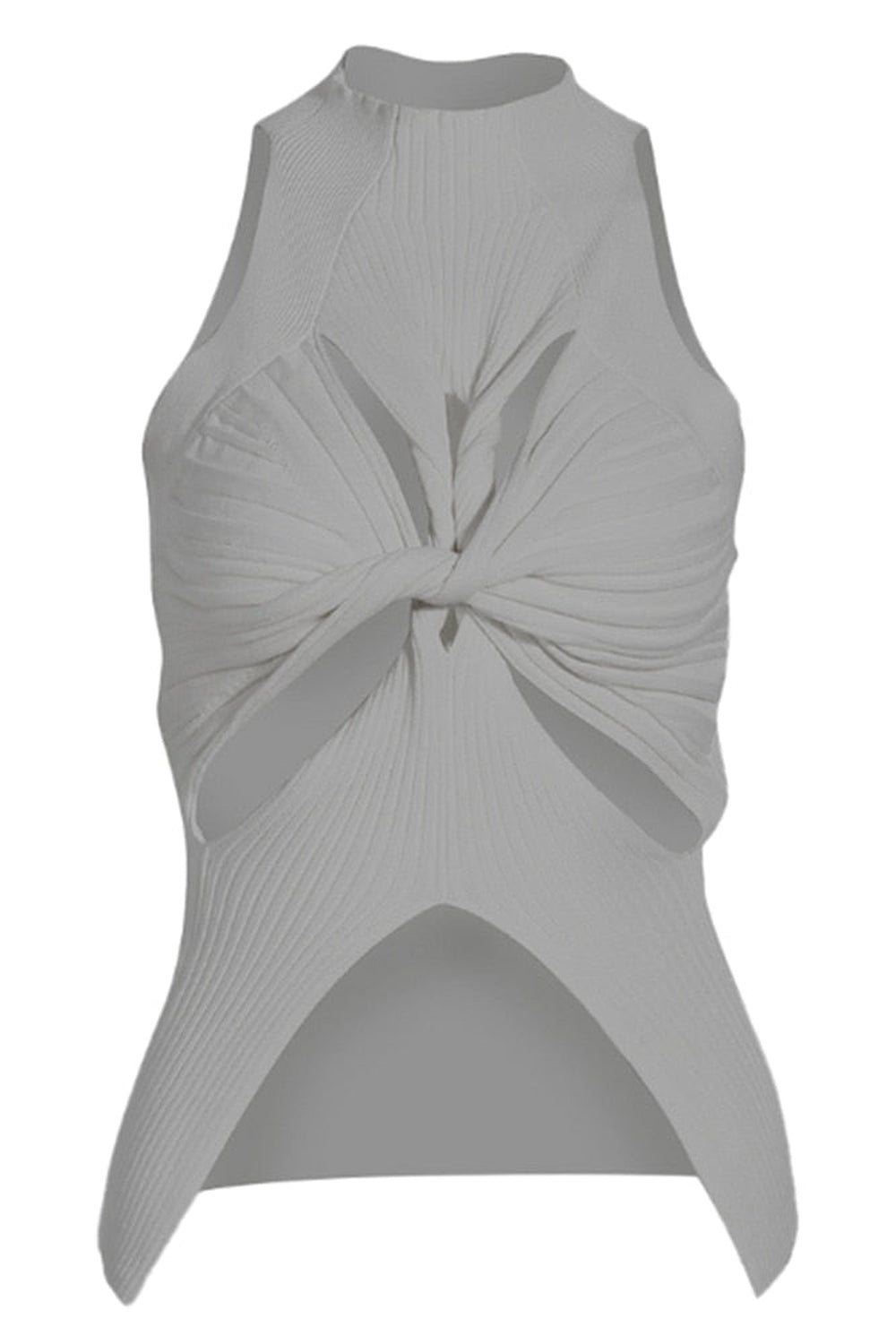 Y2k Sleeveless white t-shirt with slit