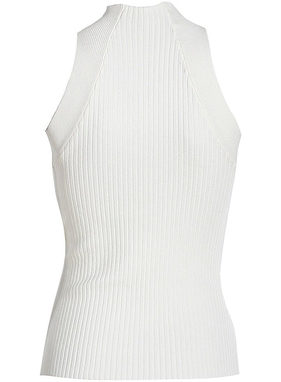 Y2k Sleeveless white t-shirt with slit