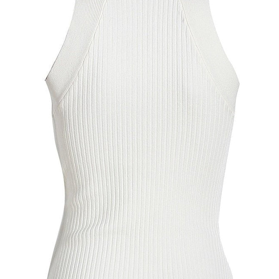 Y2k Sleeveless white t-shirt with slit