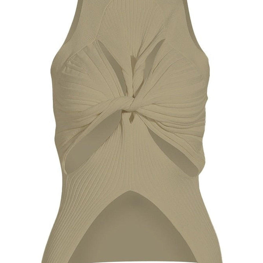 Y2k Sleeveless white t-shirt with slit