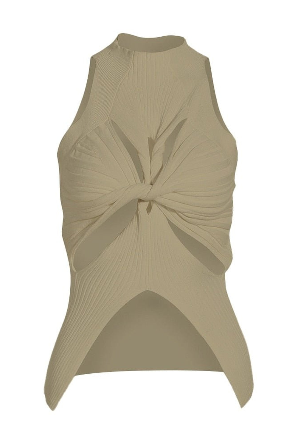 Y2k Sleeveless white t-shirt with slit