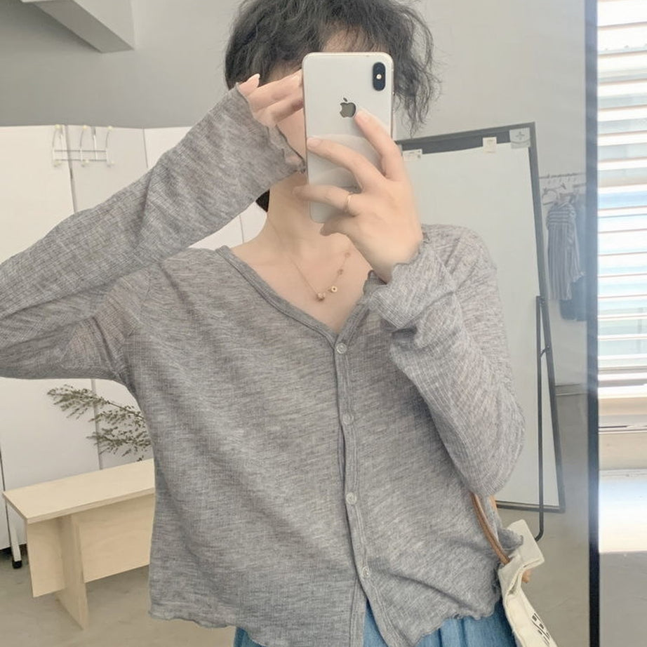 Y2k Slim Korean Vintage Knit Cardigan