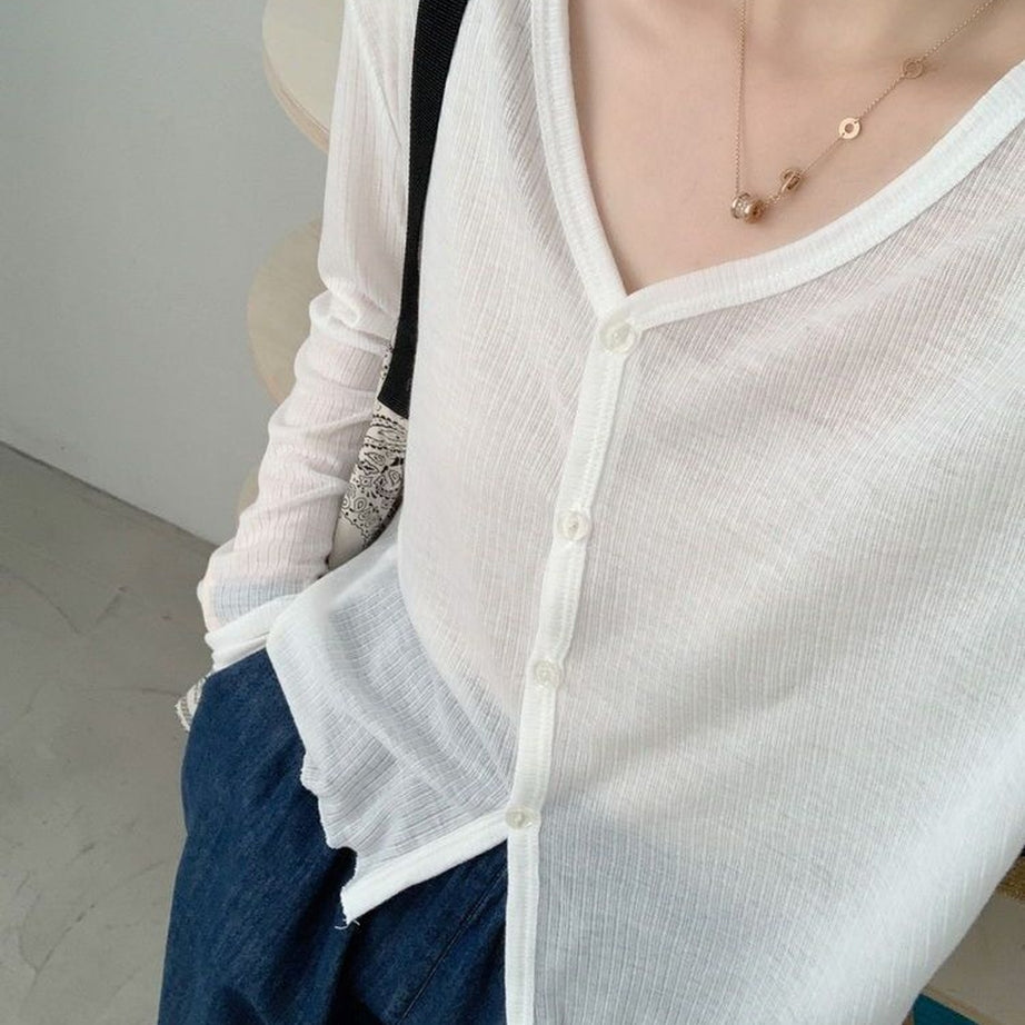 Y2k Slim Korean Vintage Knit Cardigan