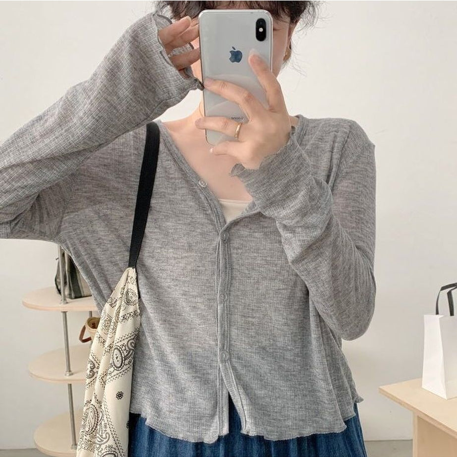 Y2k Slim Korean Vintage Knit Cardigan