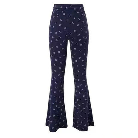 Smile Print Flare Trousers Pants - Pants