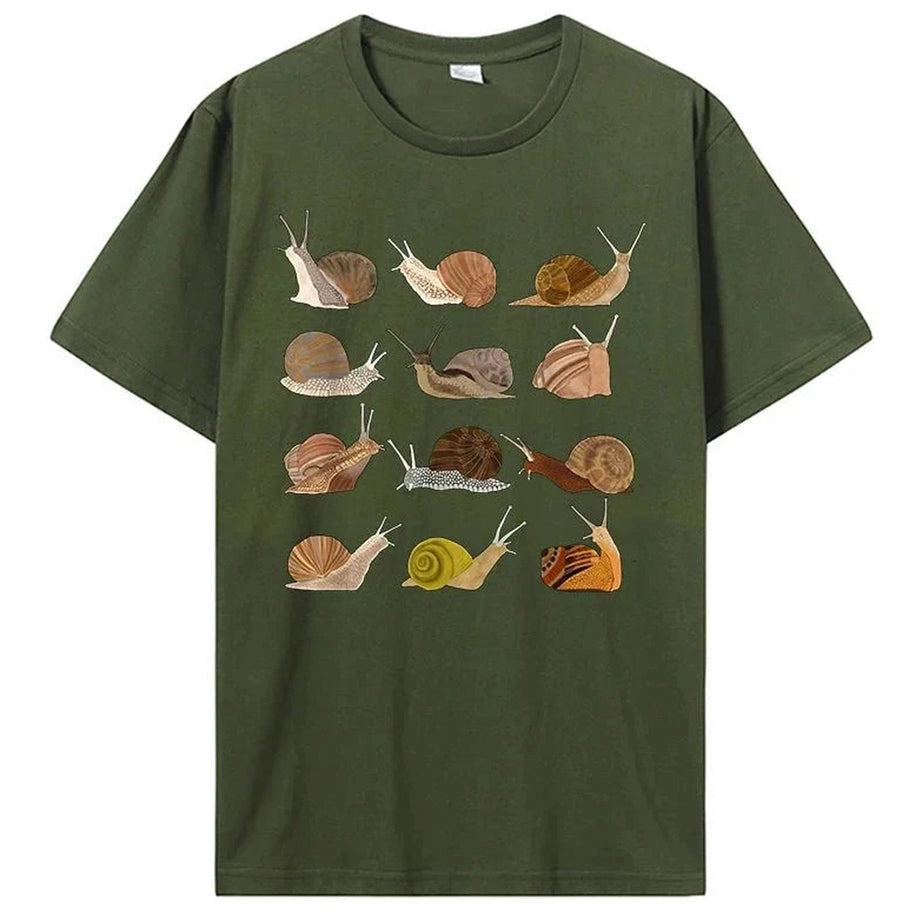 Y2k Snail Graphic Cotton T-Shirt