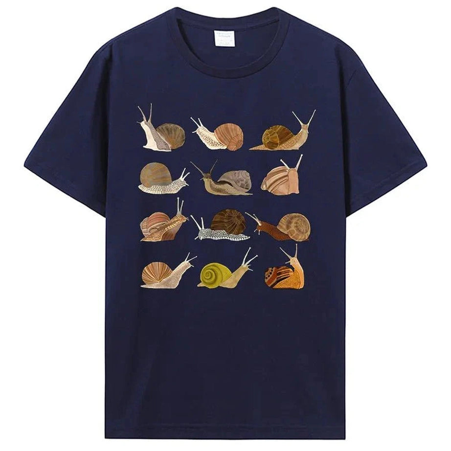 Y2k Snail Graphic Cotton T-Shirt
