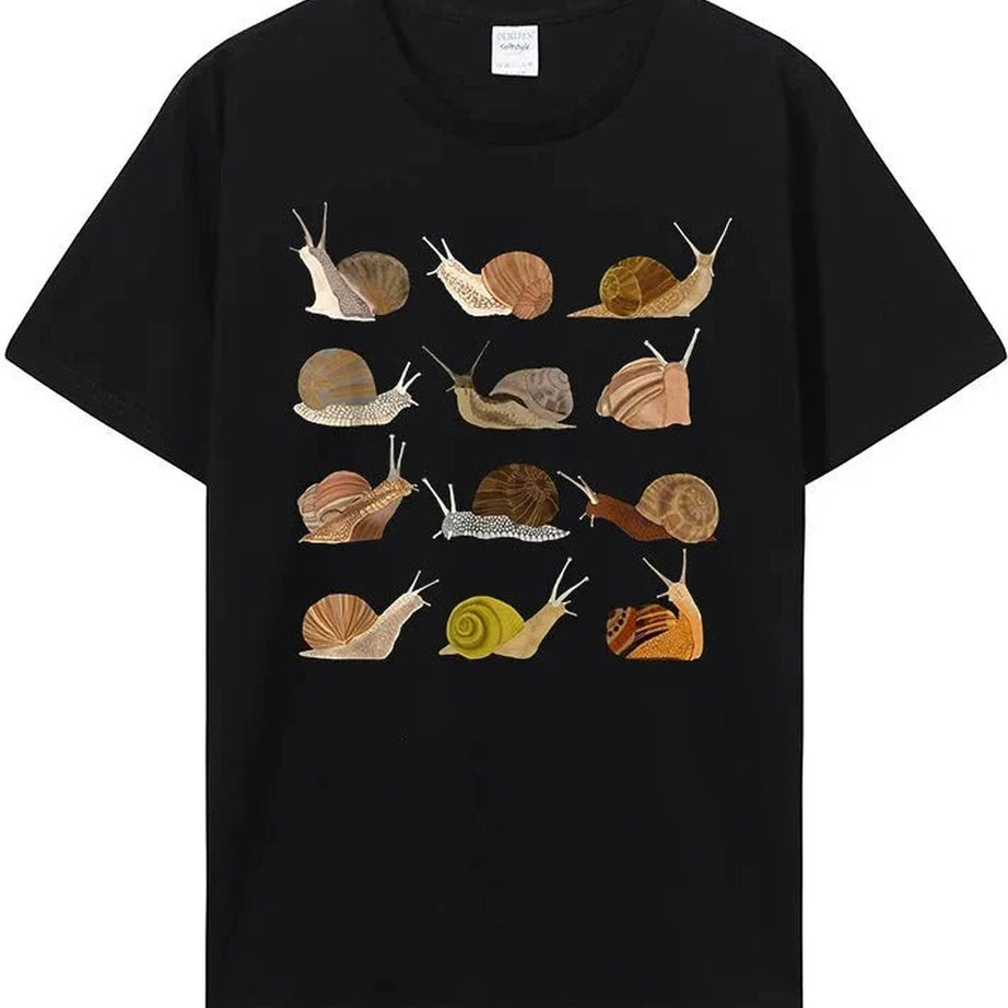 Y2k Snail Graphic Cotton T-Shirt