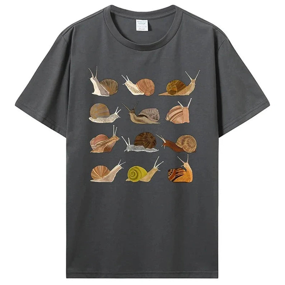 Y2k Snail Graphic Cotton T-Shirt