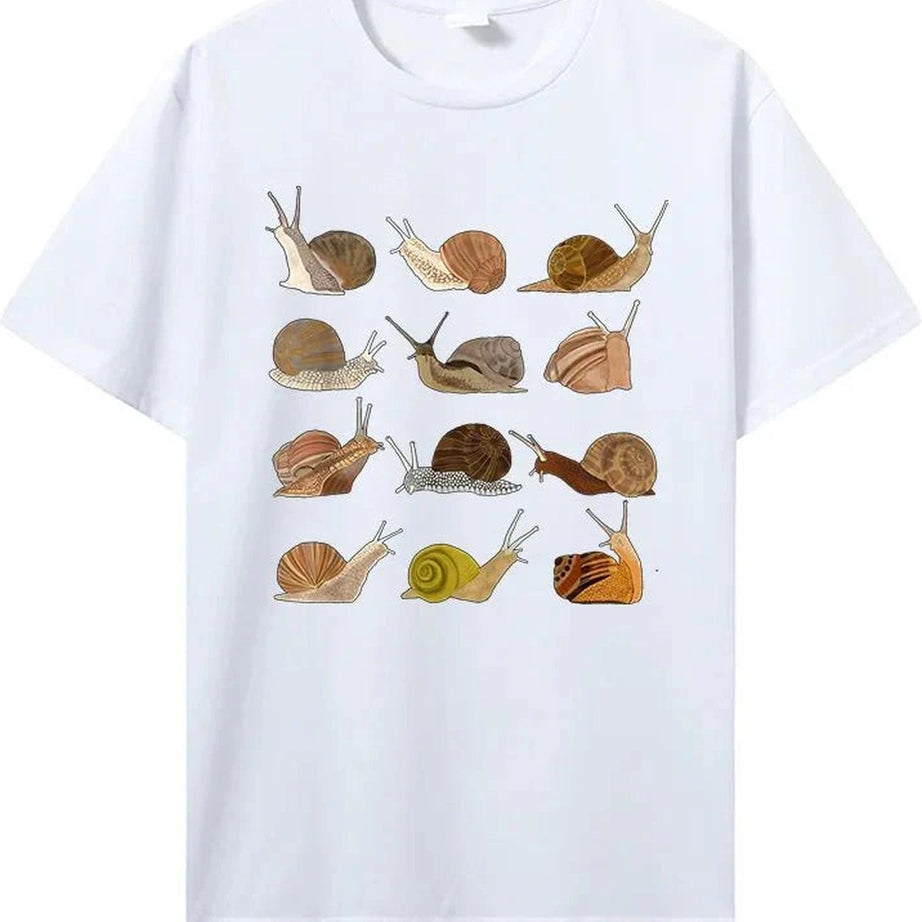 Y2k Snail Graphic Cotton T-Shirt
