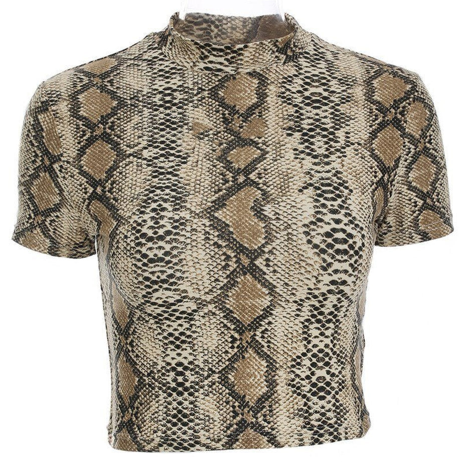 Y2k Snake Print Crop Top