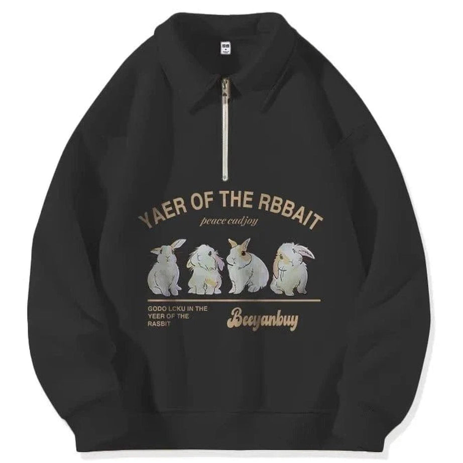 Y2k Solid Chic Letter Print Zip Hoodie