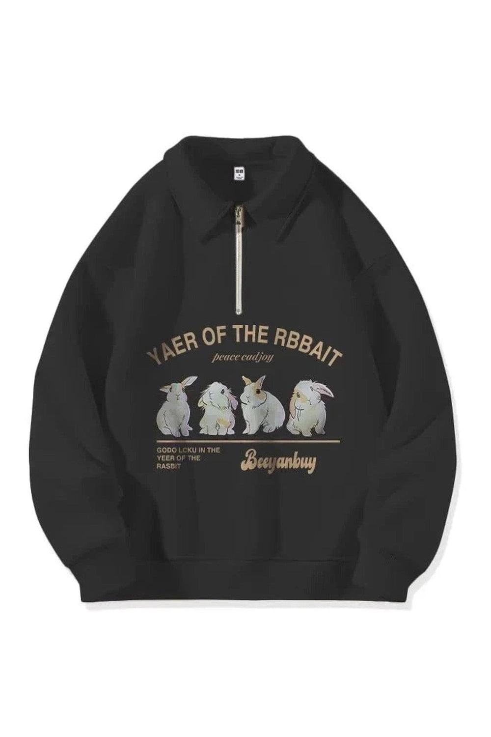 Y2k Solid Chic Letter Print Zip Hoodie